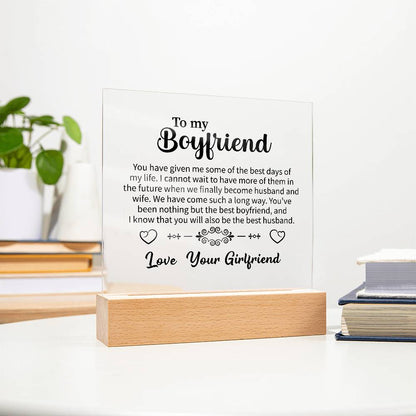 To my Boyfriend Acrylic Square Plaque