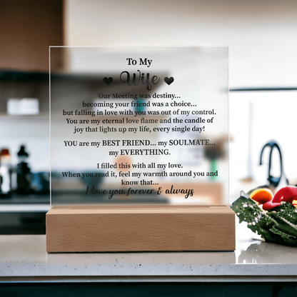 To my wife Acrylic Square Plaque