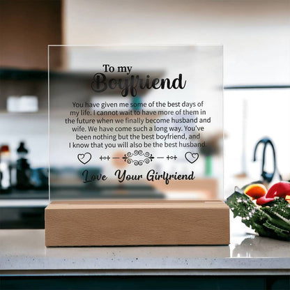 To my Boyfriend Acrylic Square Plaque