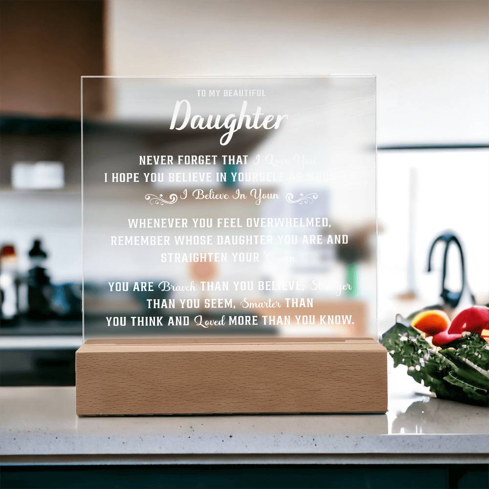 To my daughter gifts - Acrylic Square Plaque