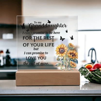 To my Granddaughter Acrylic Square Plaque