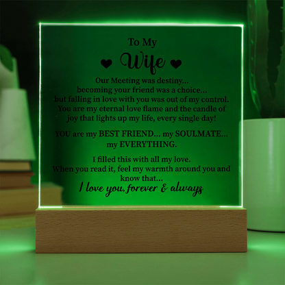 To my wife Acrylic Square Plaque