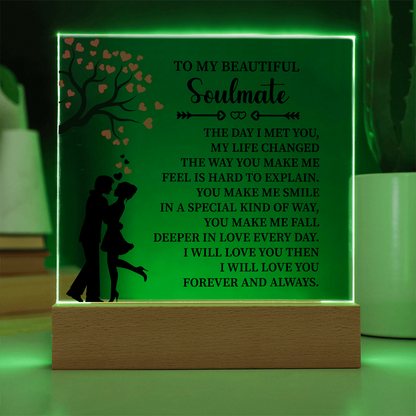 TO MY BEAUTIFUL Soulmate - Acrylic Square Plaque