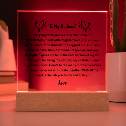 To My Husband - Acrylic Square Plaque