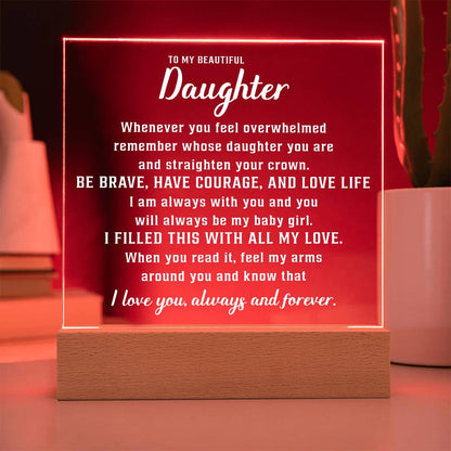 To my Lovely daughter - Acrylic Square Plaque