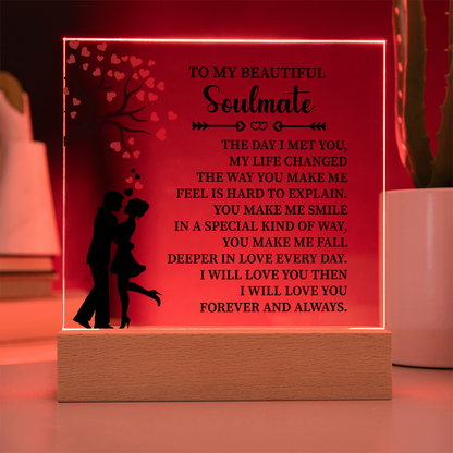 TO MY BEAUTIFUL Soulmate - Acrylic Square Plaque