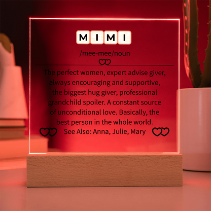 MIMI Acrylic Square Plaque