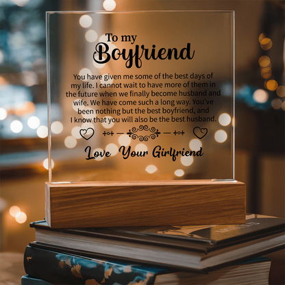 To my Boyfriend Acrylic Square Plaque