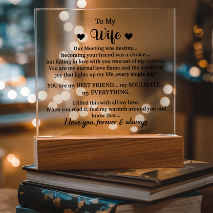 To my wife Acrylic Square Plaque