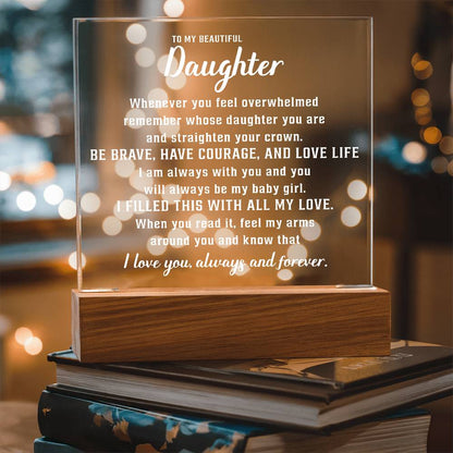 To my Lovely daughter - Acrylic Square Plaque