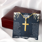 To My Son Artisan Cross Necklace – Snake Chain – Meaningful Gift from Mom or Dad with Message Card