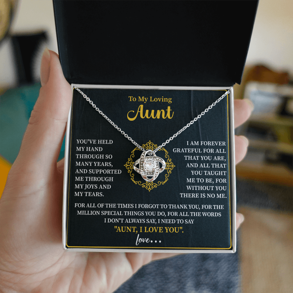 necklace for aunt presented in a gift box for a heartfelt surprise