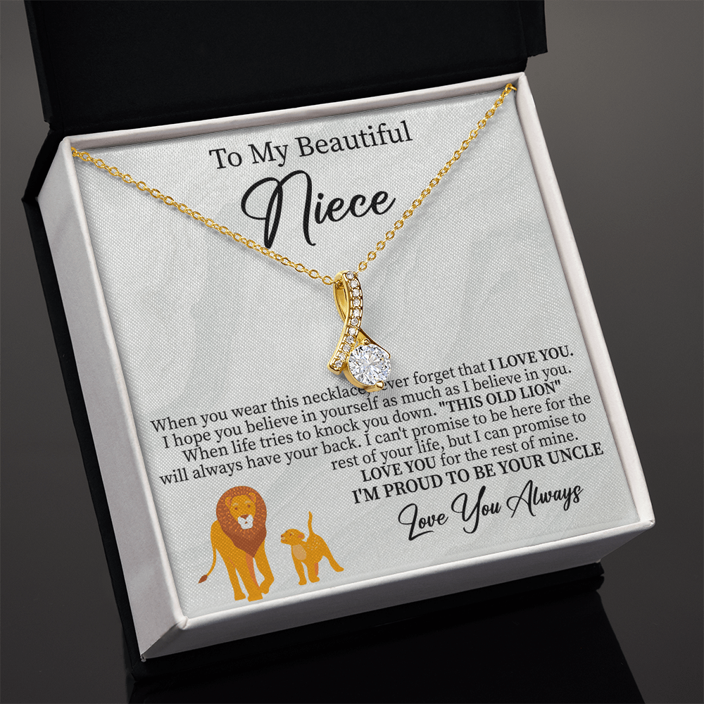 sentimental necklace gift from aunt or uncle to niece showing pride and affection