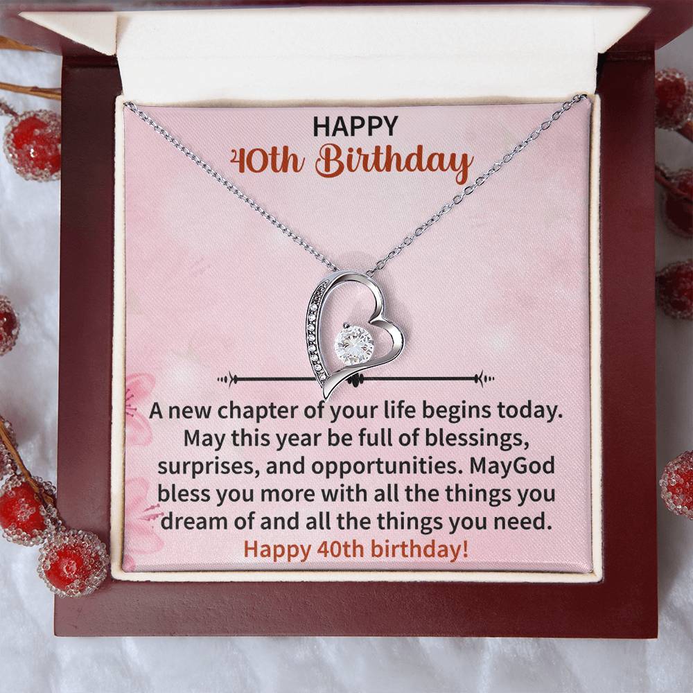 meaningful 40th birthday necklace gift for wife or partner