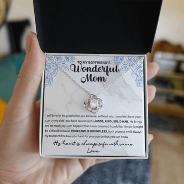 necklace for boyfriend’s mom presented in a gift box for a thoughtful surprise