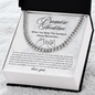 promise necklace for boyfriend displayed with a heartfelt message card