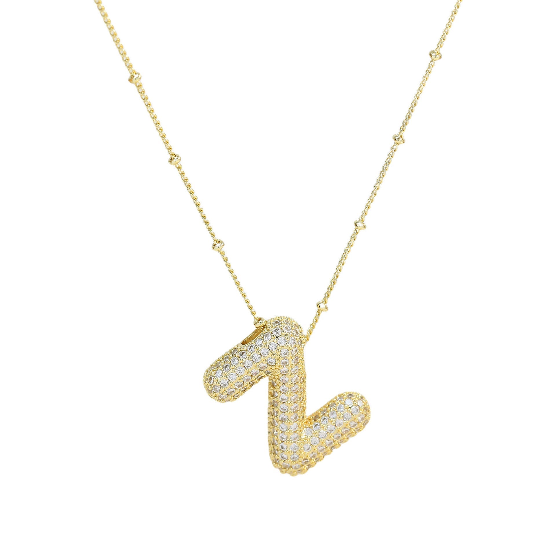 Brass Zircon Letter Pendant Necklace for Women – Personalized & Stylish - Beauty Belliss