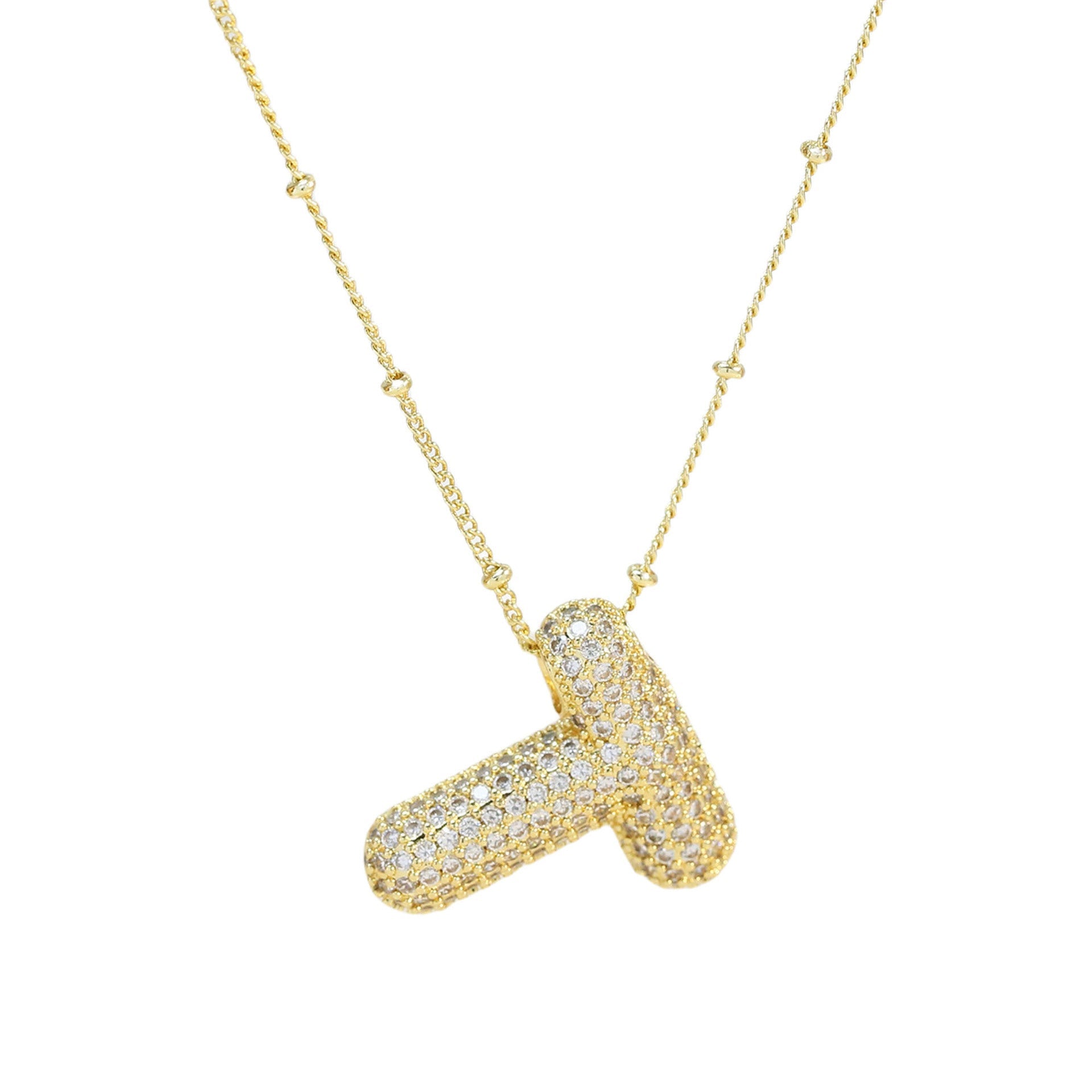 Brass Zircon Letter Pendant Necklace for Women – Personalized & Stylish - Beauty Belliss