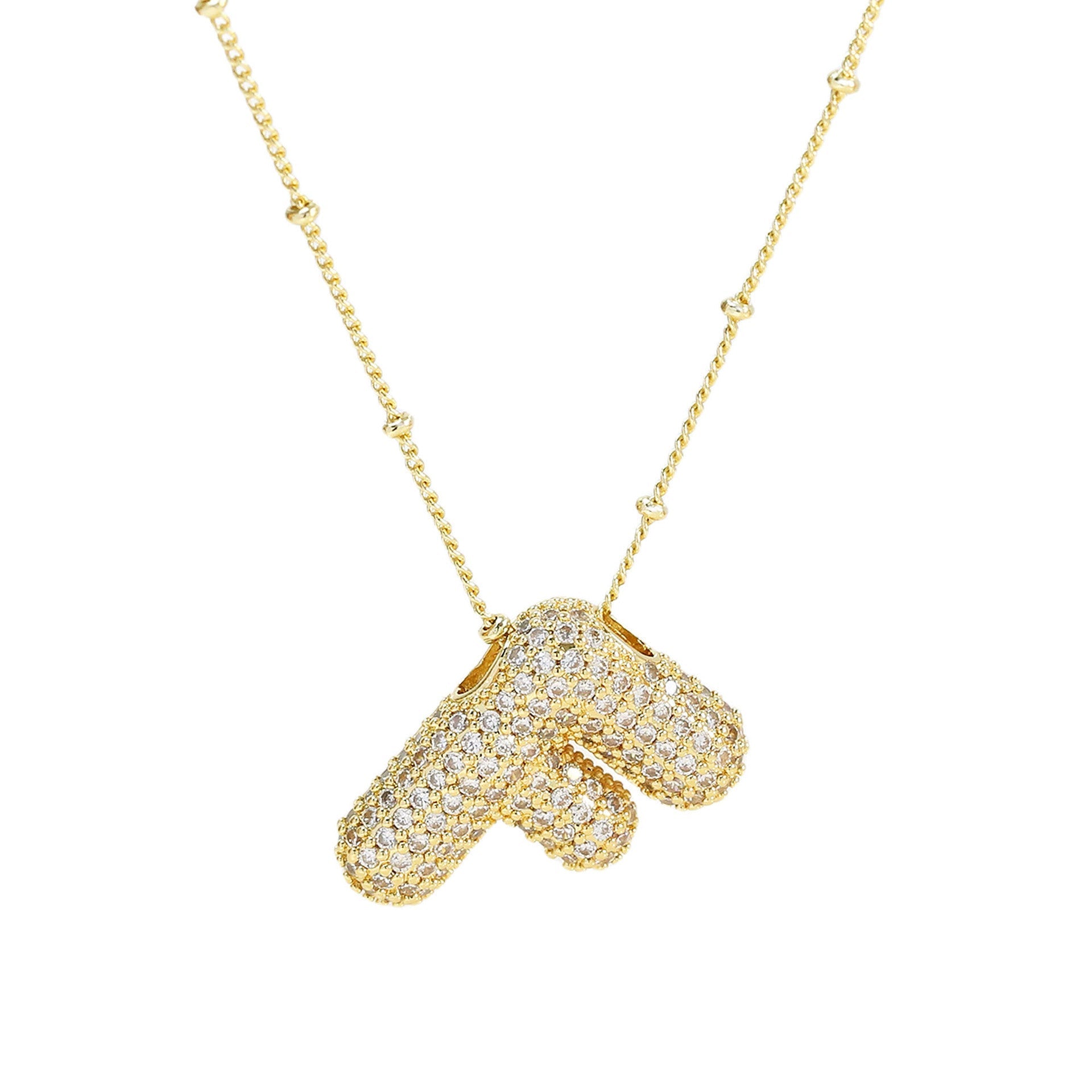 Brass Zircon Letter Pendant Necklace for Women – Personalized & Stylish - Beauty Belliss