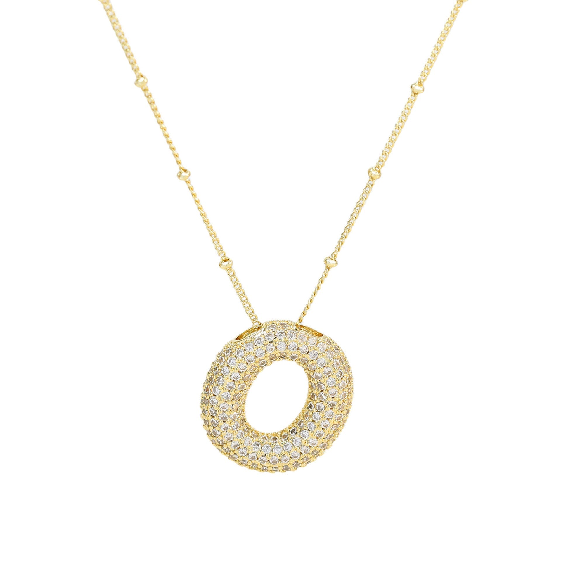 Brass Zircon Letter Pendant Necklace for Women – Personalized & Stylish - Beauty Belliss