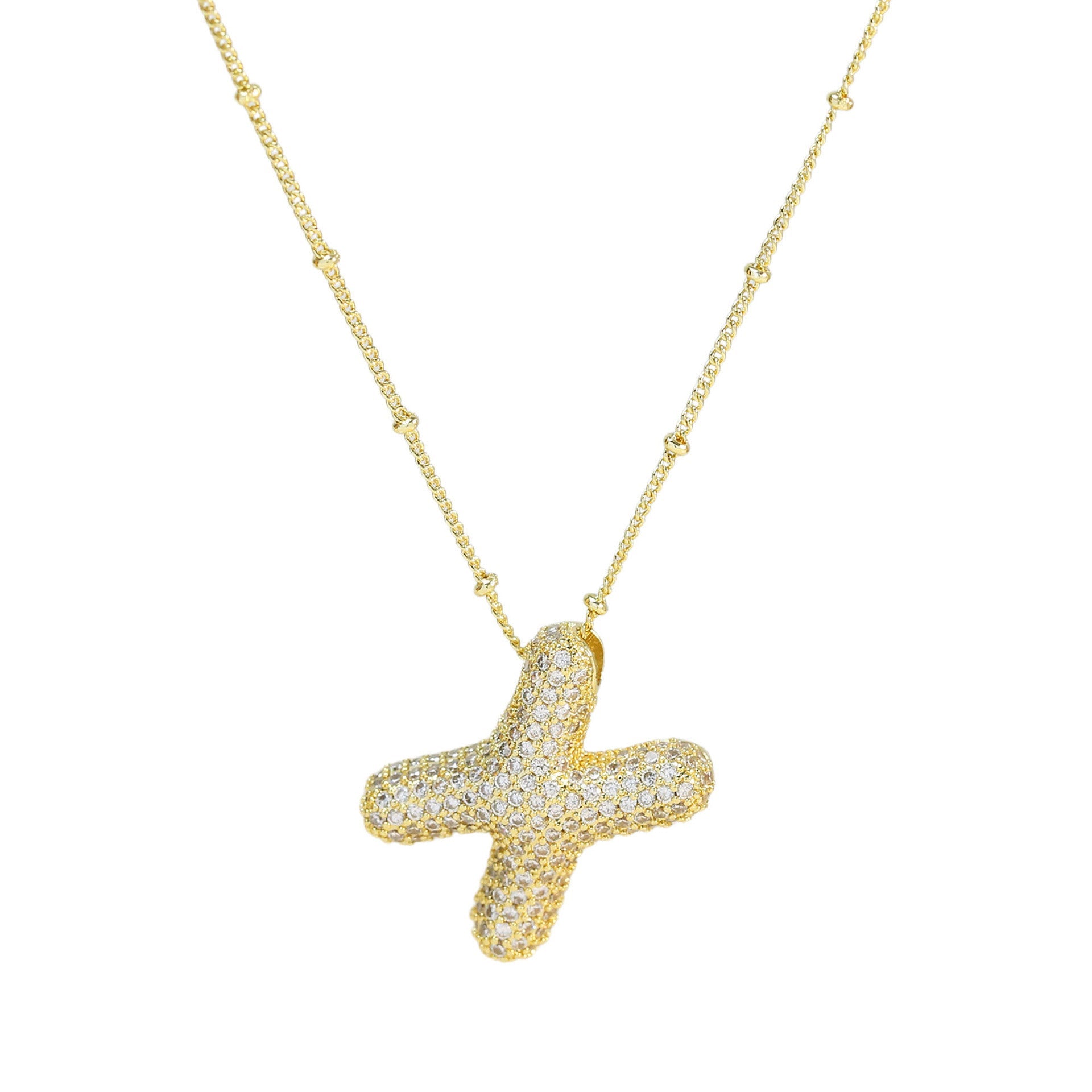 Brass Zircon Letter Pendant Necklace for Women – Personalized & Stylish - Beauty Belliss