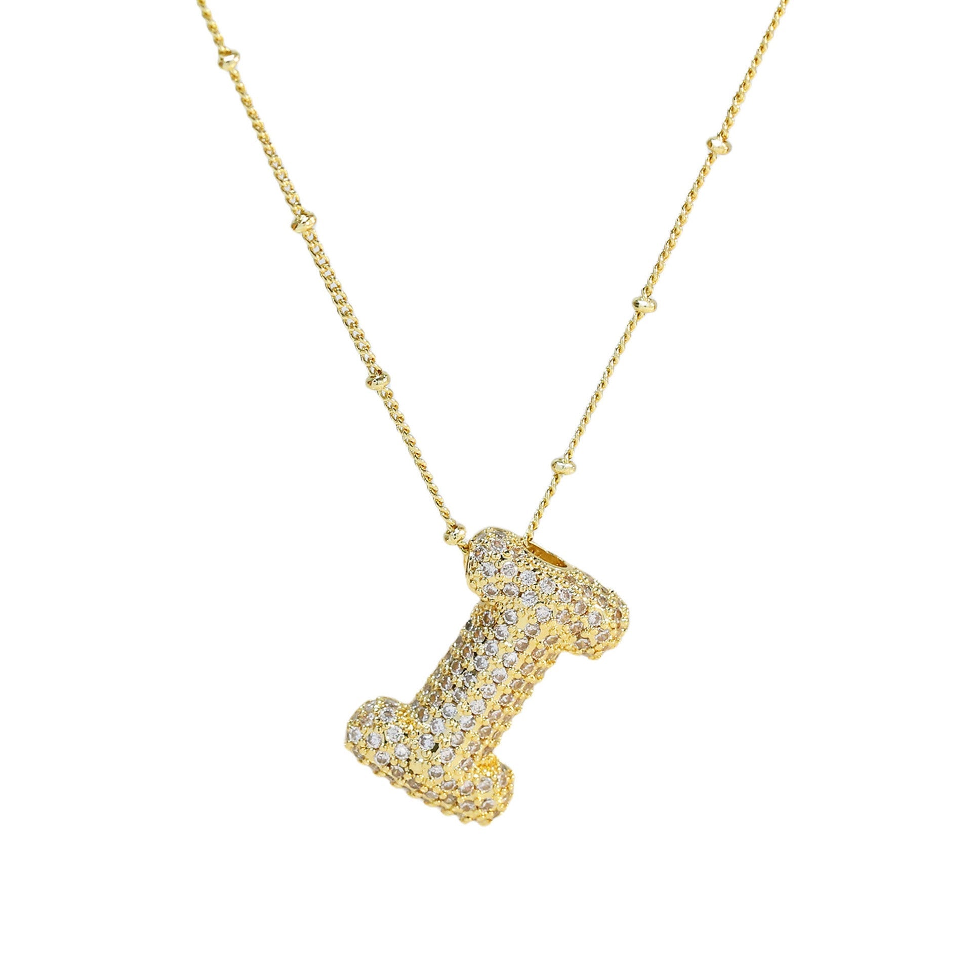 Brass Zircon Letter Pendant Necklace for Women – Personalized & Stylish - Beauty Belliss