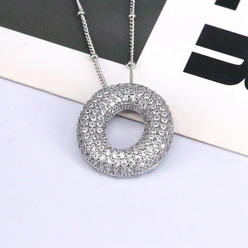 Brass Zircon Letter Pendant Necklace for Women – Personalized & Stylish - Beauty Belliss