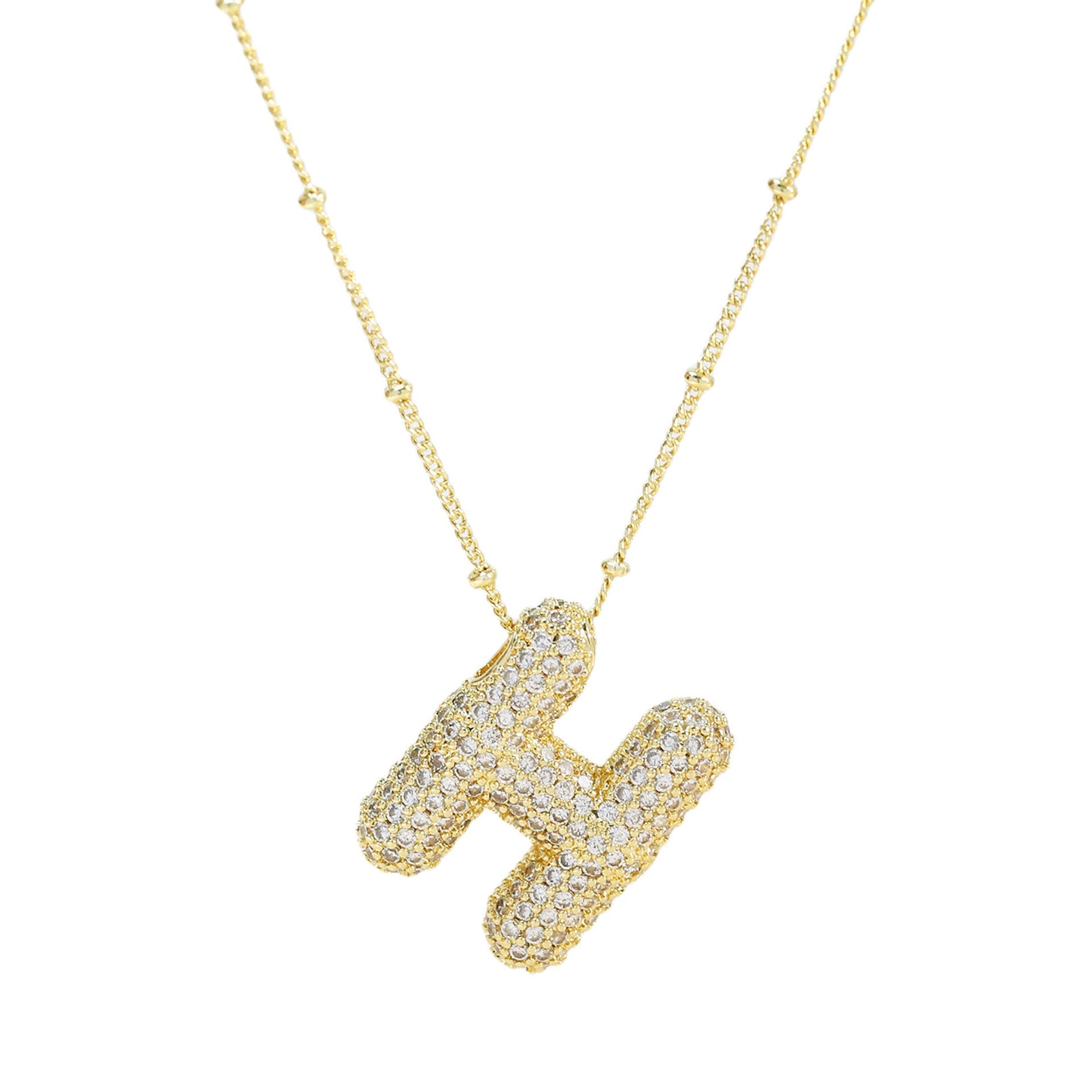 Brass Zircon Letter Pendant Necklace for Women – Personalized & Stylish - Beauty Belliss