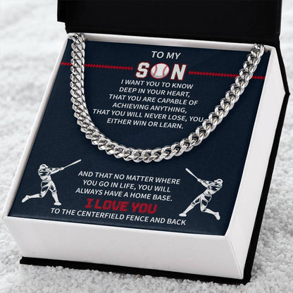 cuban link chain baseball necklace for young athletes