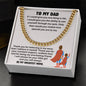 Cuban link chain gift paired with a heartfelt message for dad