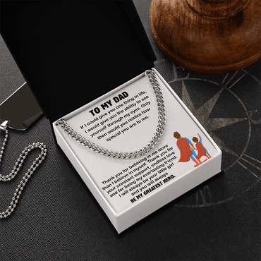 Cuban link chain for dad presented in a gift box for a special occasion