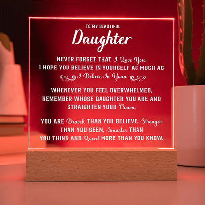 inspirational message plaque created to encourage and support a daughter