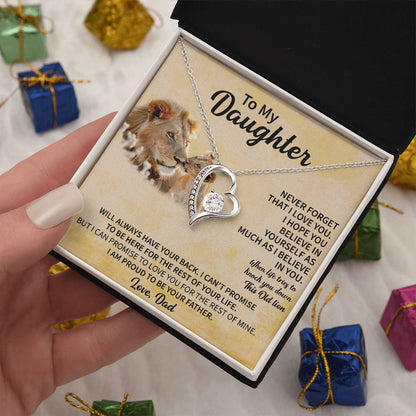 daughter necklace with emotional love message card