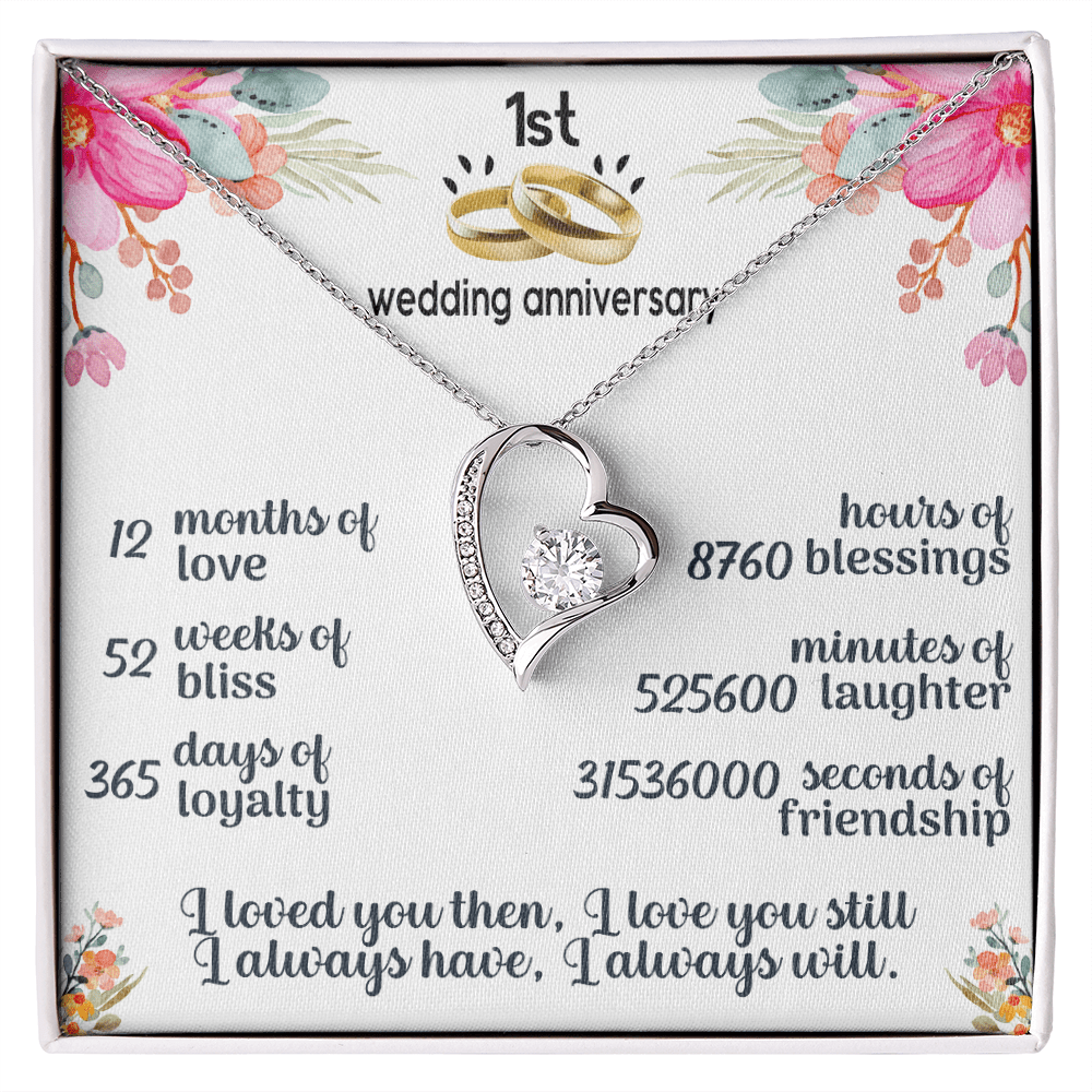 elegant forever love necklace gift celebrating the first wedding anniversary