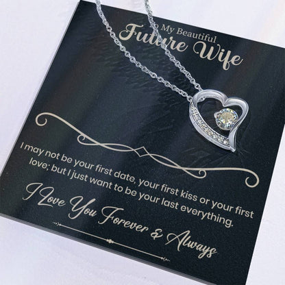 close up of a sparkling forever love necklace representing deep emotional connection