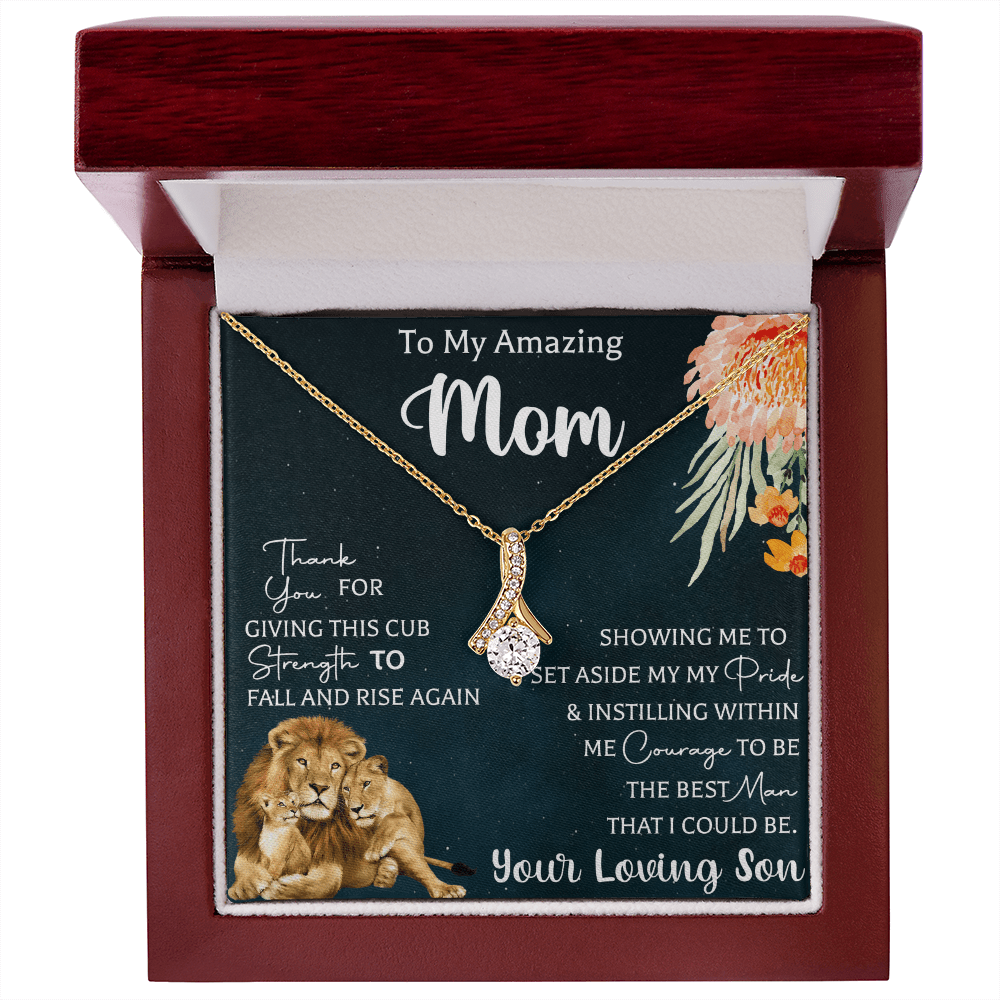 mom necklace with heartfelt message card