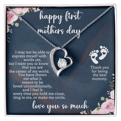 first mothers day necklace for new mom by giftsignature front view
