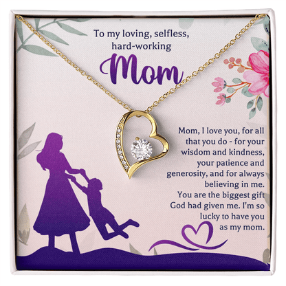 mom necklace side angle product view