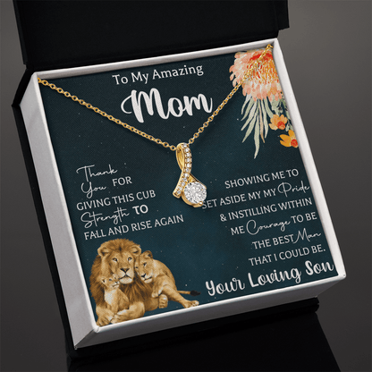 mom necklace silver chain detail
