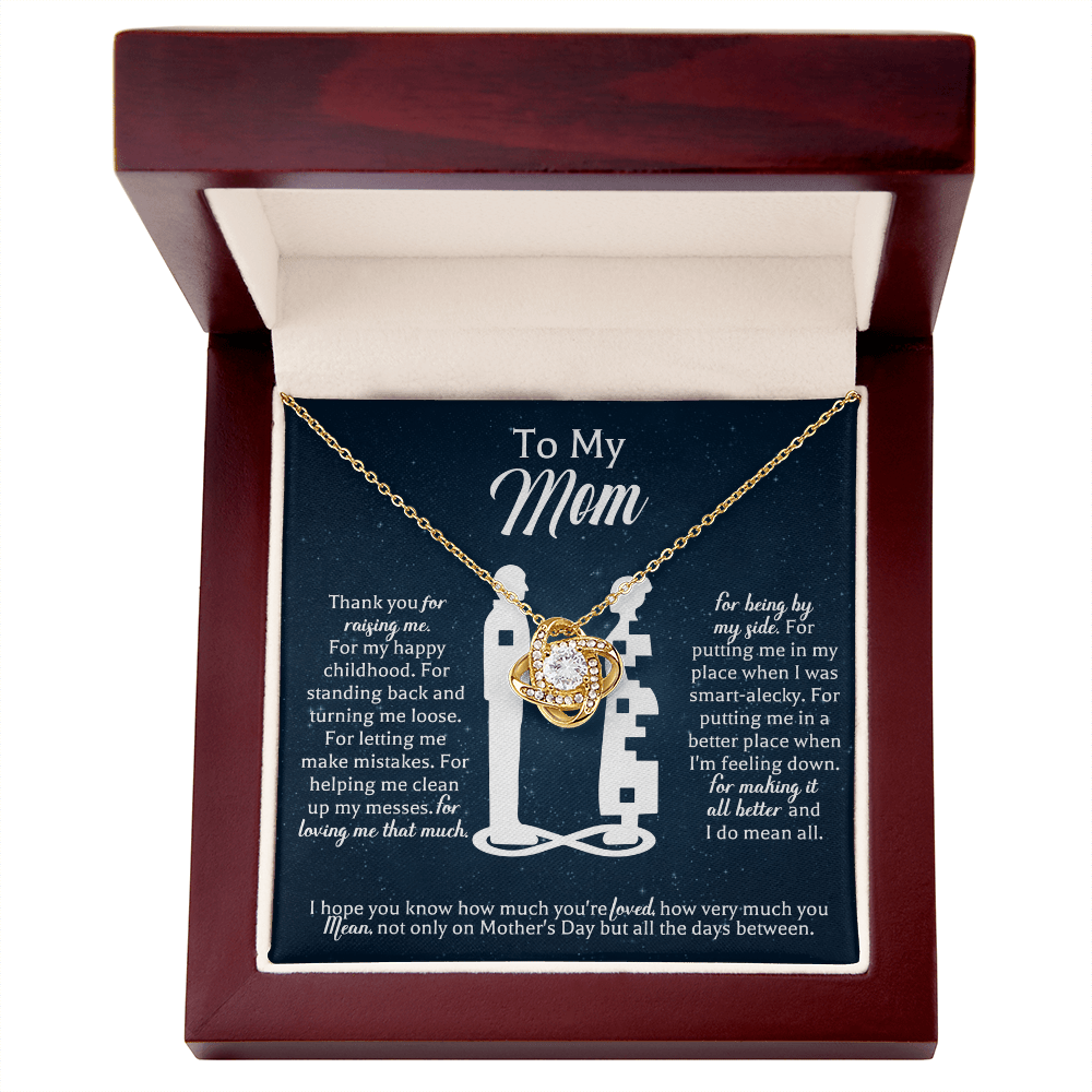 mom necklace with heartfelt message card