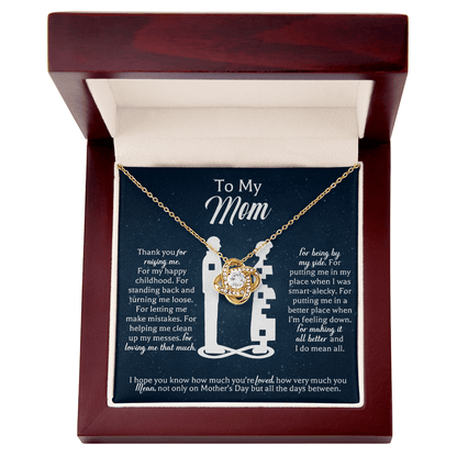 mom necklace with heartfelt message card