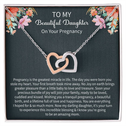 Giftsignature necklace gifted from a mother to her pregnant daughter to celebrate her first baby