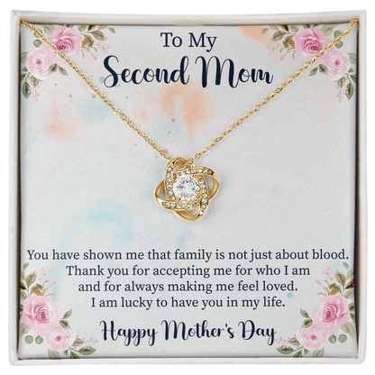 second mom necklace with message card