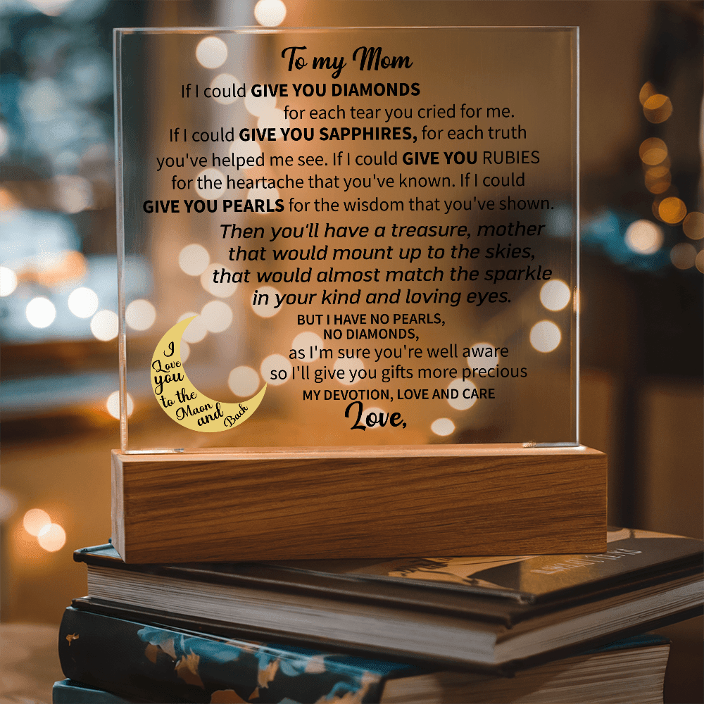 birthday gift acrylic plaque for mom