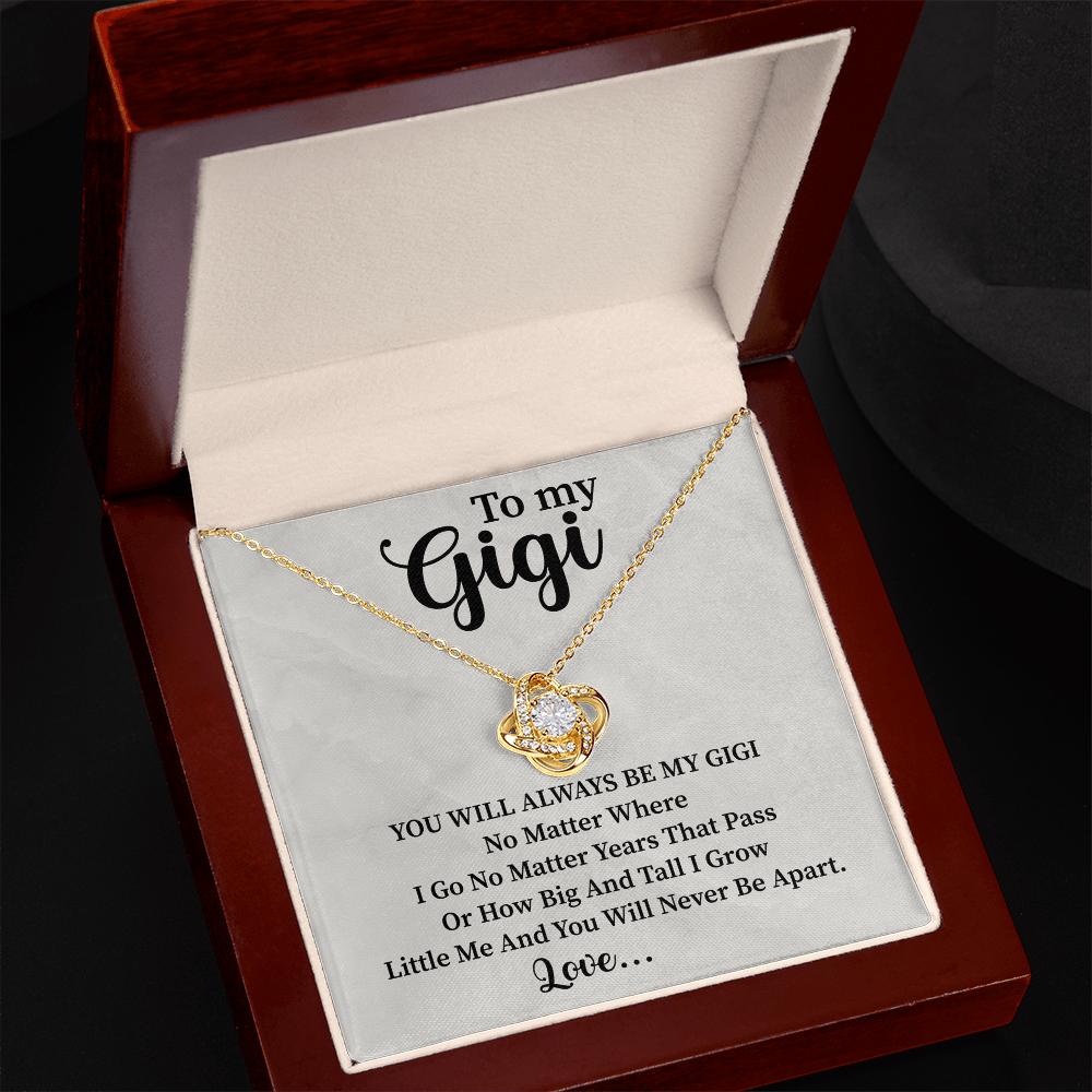 Gigi necklace paired with a loving message card to create an emotional moment