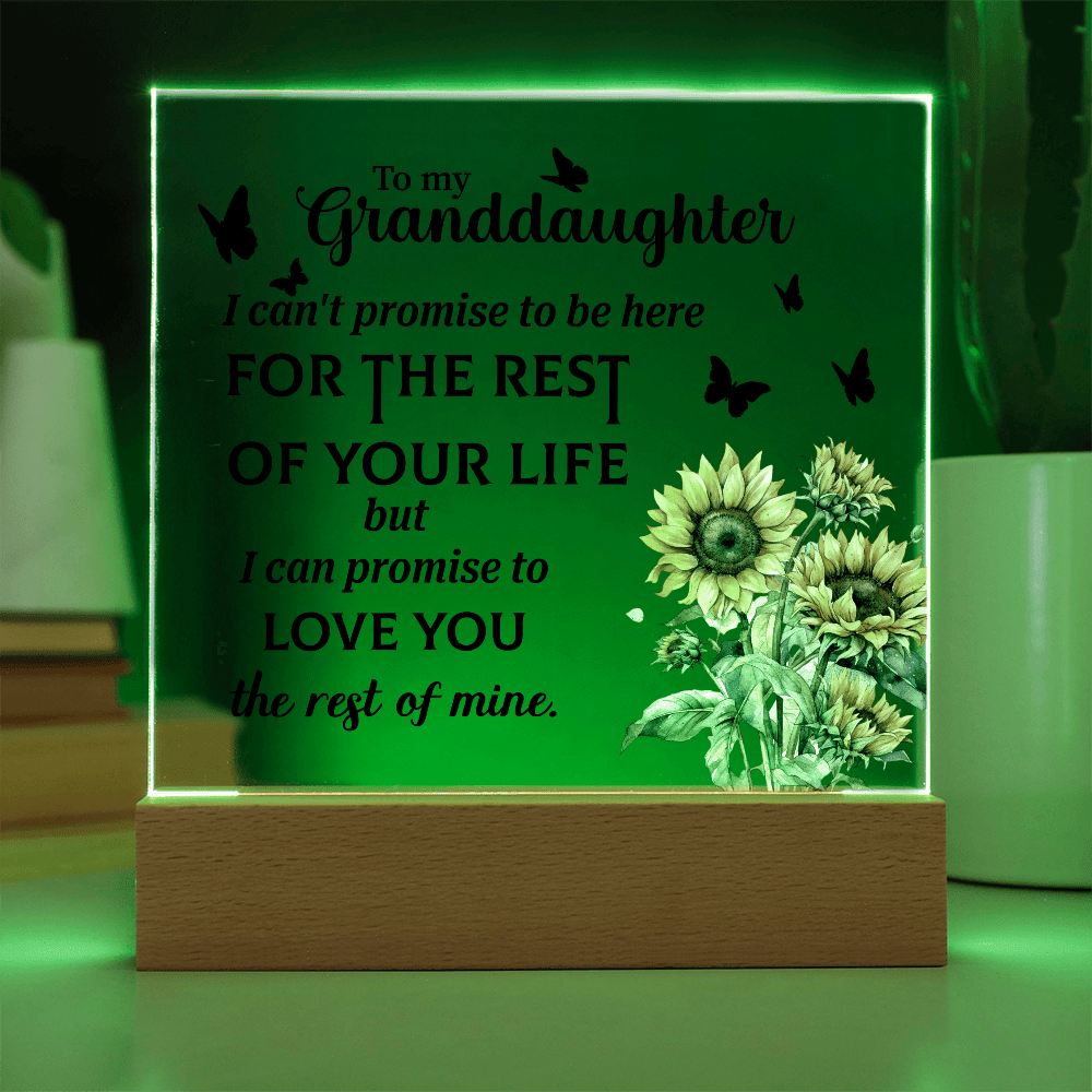 keepsake acrylic square plaque designed as a lasting gift for granddaughter