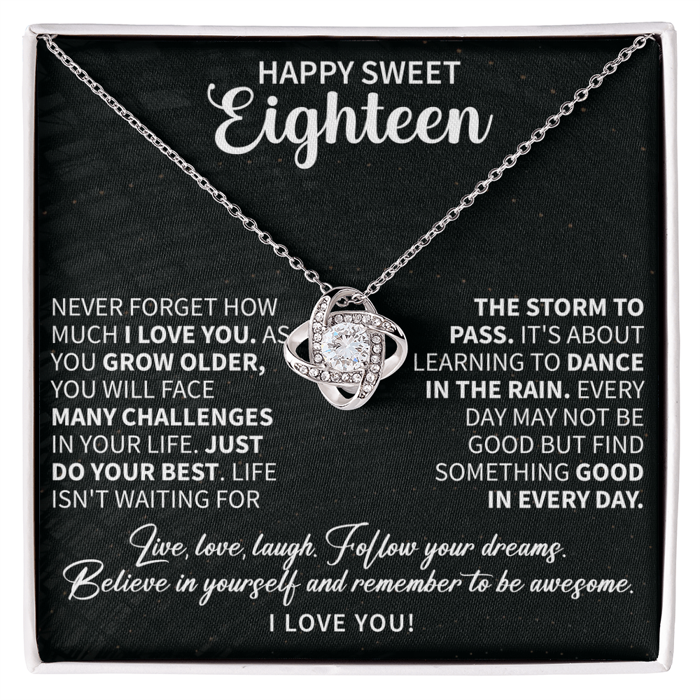 Happy sweet Eighteen Love Knot Necklace - Beauty Belliss
