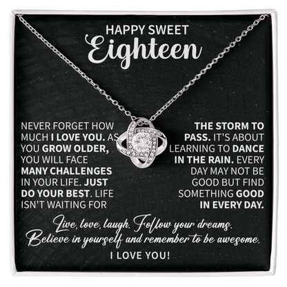 Happy sweet Eighteen Love Knot Necklace - Beauty Belliss