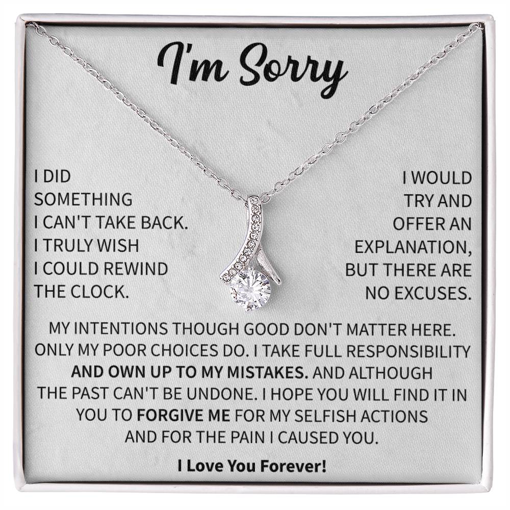 im sorry apology necklace displayed as a heartfelt gift