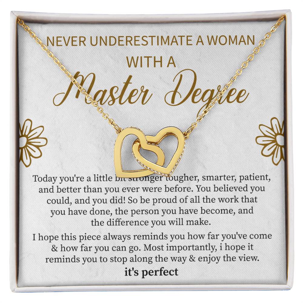 masters degree graduation necklace gift for her
